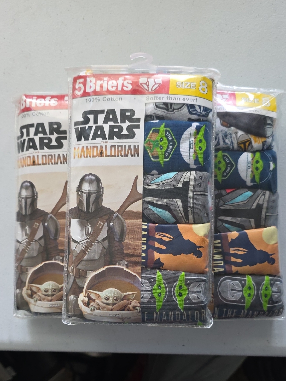 Star Wars The Mandalorian Kids Briefs Pack - Blue, Green, Orange, Gray